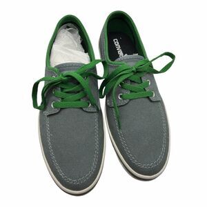 NWOT Converse Men's Size 8.5 Gray Green Laces Low Top Canvas Sneakers Shoes